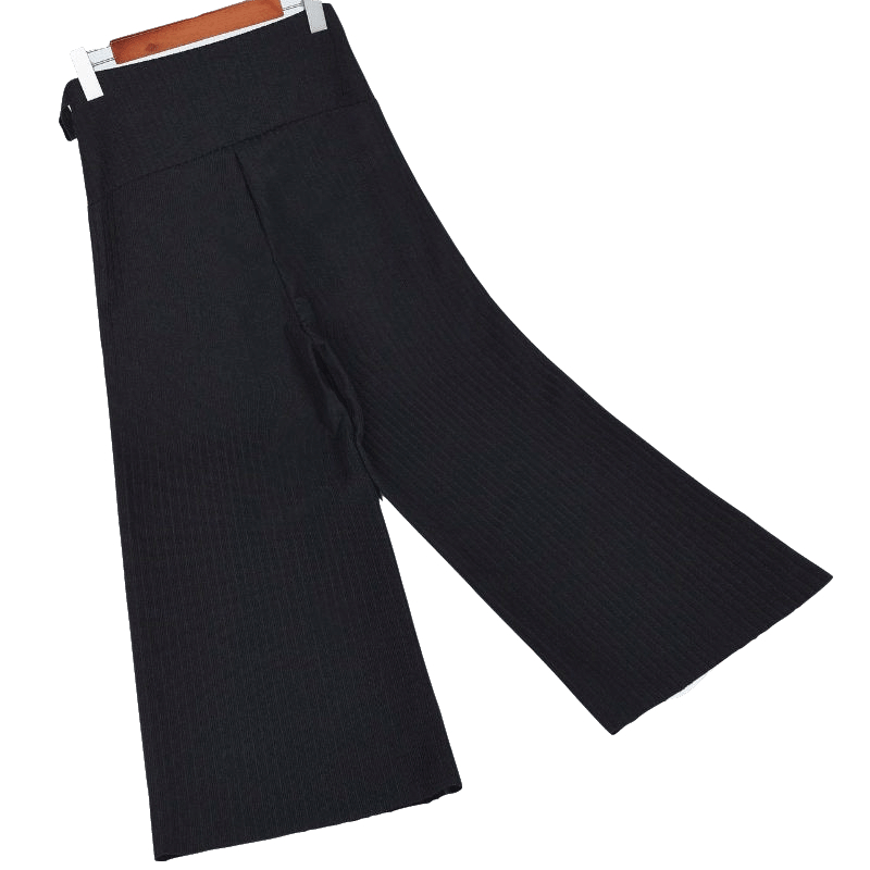 孕妇阔腿裤春秋2018新款韩版宽松休闲直筒针织九分裤子秋冬怀孕期