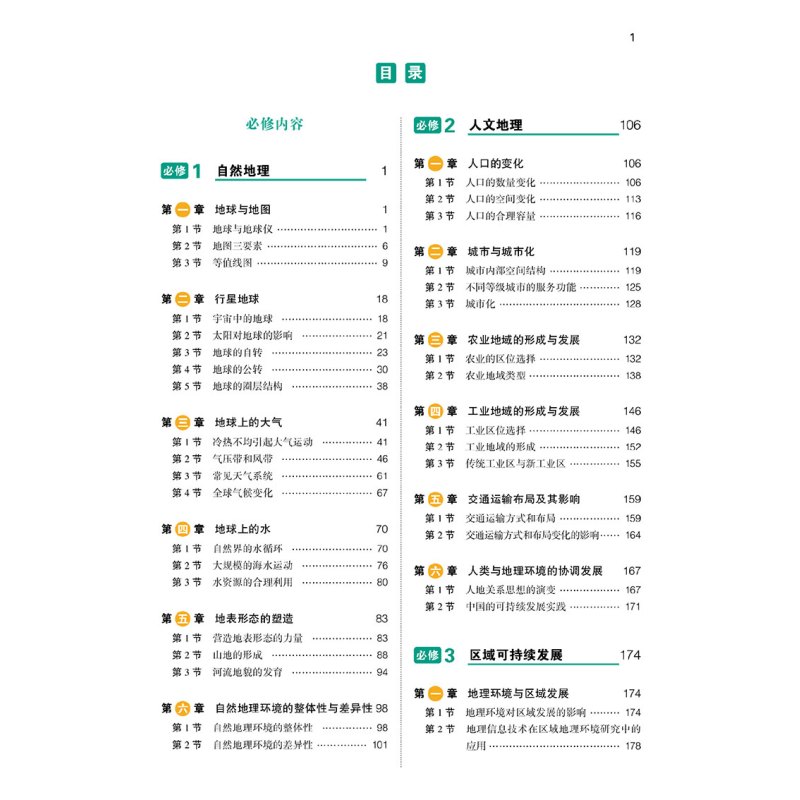 2012版课标版地理/高中知识清单