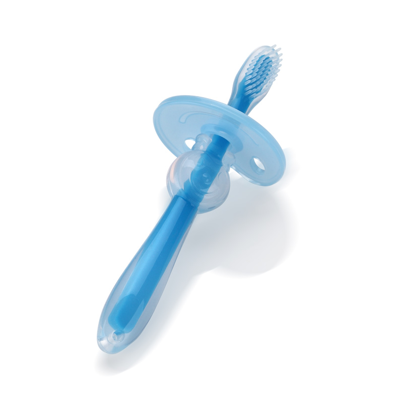 开优米 kiuimi 婴儿硅胶牙刷儿童宝宝专用柔护乳牙刷单面蓝色