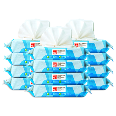 好孩子婴儿湿巾纸海洋水润宝宝湿巾80片带盖组合装 U3202*12包