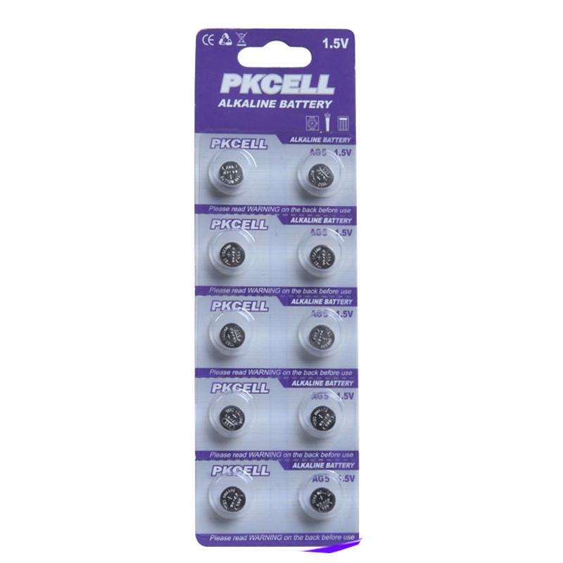 PKCELL AG5 纽扣电池 碱性玩具扣式电池 电量持久（10粒装）