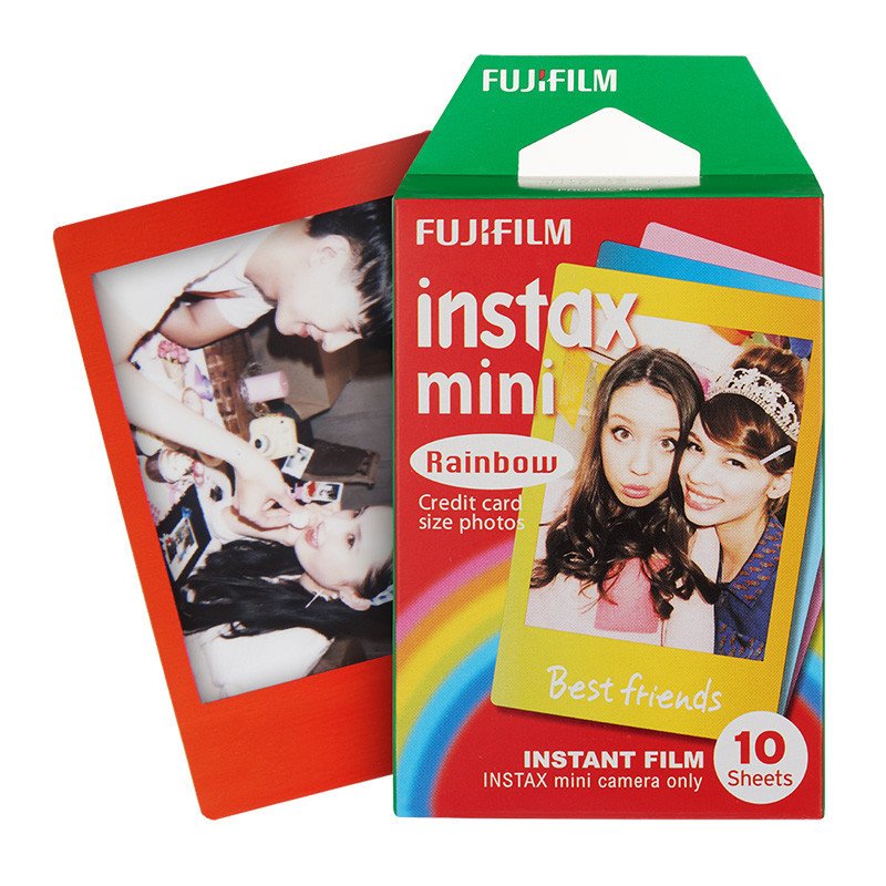 富士instax mini7S/8/25/50/70/90专用炫彩相纸10张 海外直供