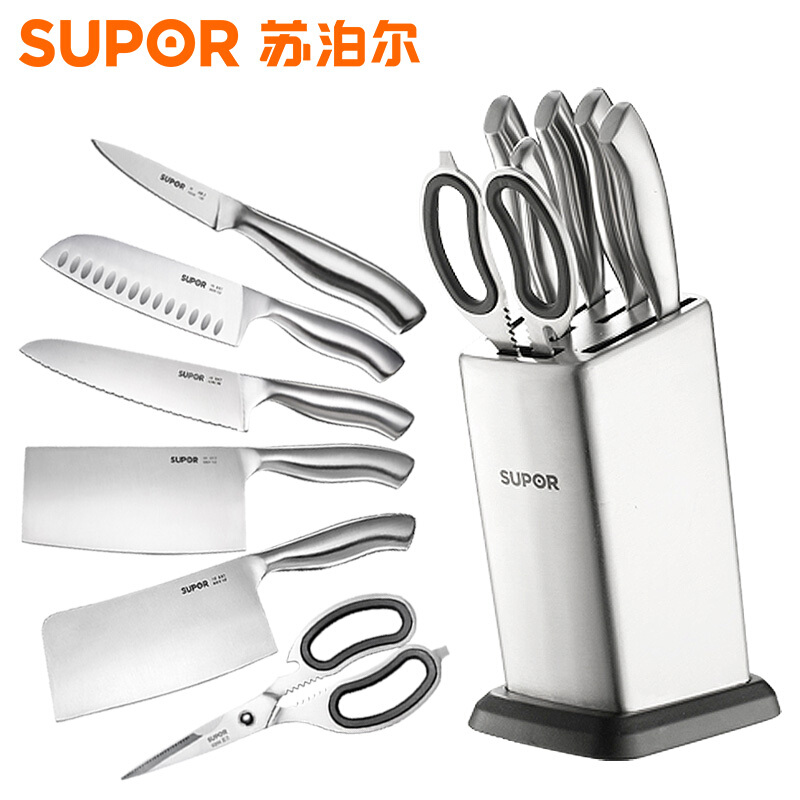 苏泊尔(SUPOR)刀具套装不锈钢七件套菜刀套装厨房家用刀具多用组合套刀TK1506E厨具
