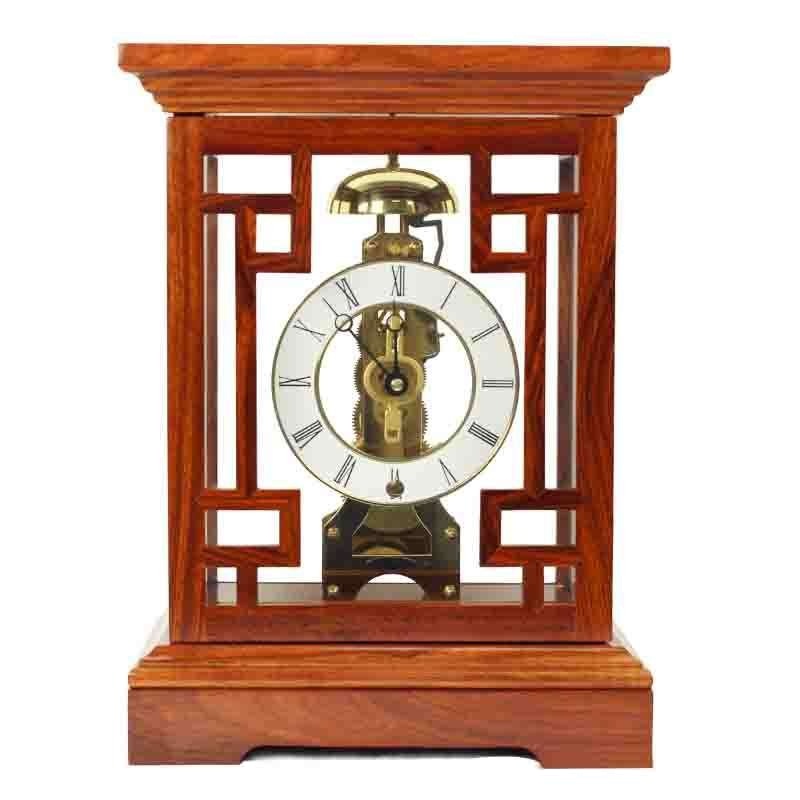 北极星T1267欧式古典红木台钟透视机械齿轮座钟家居装饰复古钟