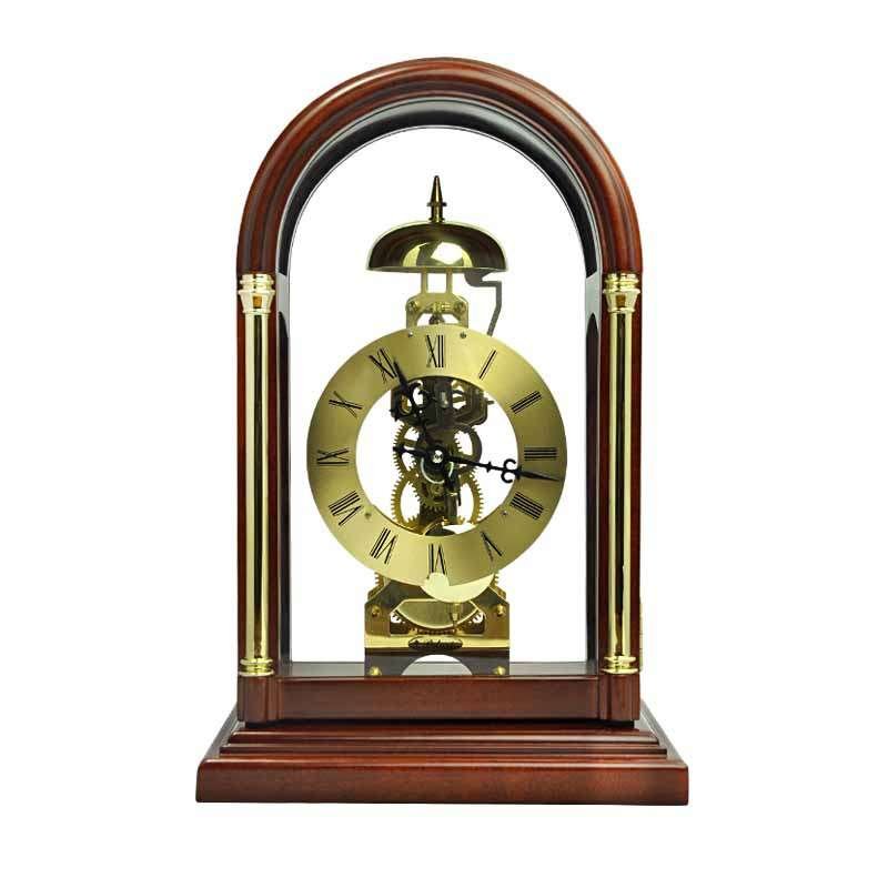 北极星T303欧式古典实木台钟透视机械齿轮座钟家居装饰复古床头钟
