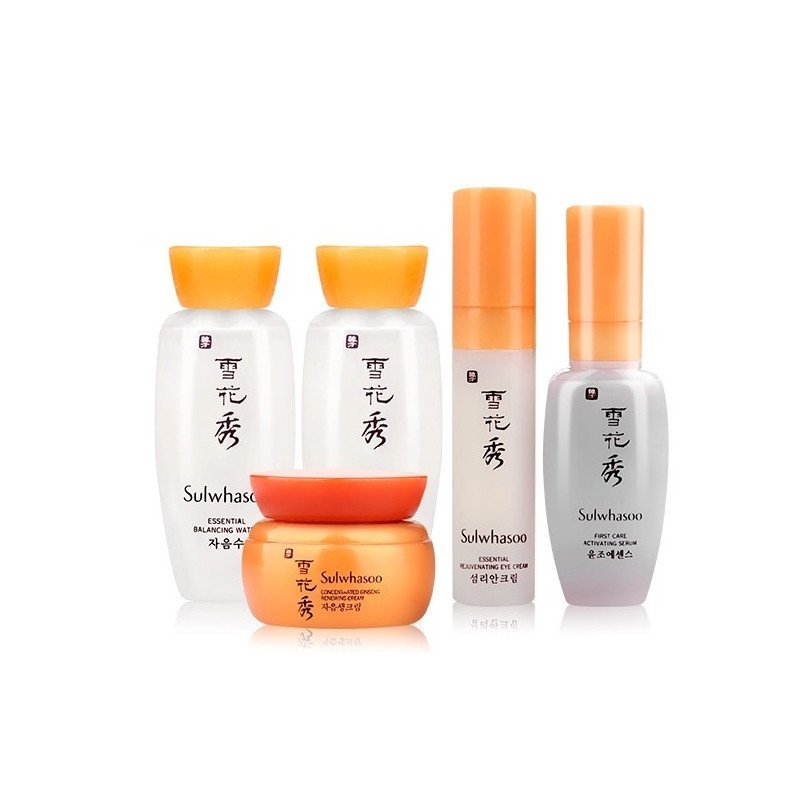 Sulwhasoo雪花秀套装 五件套(滋水+乳+人参面霜+润燥精华+闪理眼霜)46.5ml 韩国 保湿补水 各种肤质