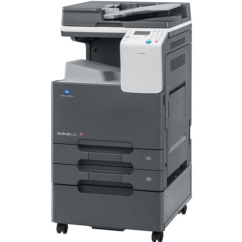 柯尼卡美能达（KONICAMINOLTA）C221彩色A3多功能数码复合机含双面器、送稿器、网卡、第二纸盒、工作台 主机