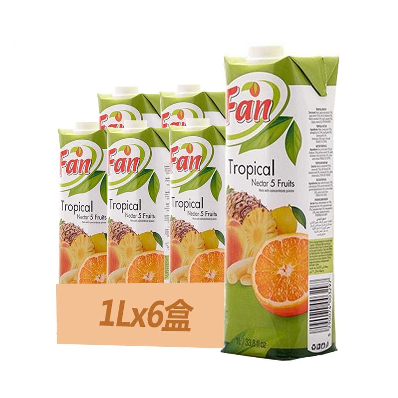 【中粮我买网】Fan果芬热带复合果汁饮料1L*6（塞浦路斯进口 盒）