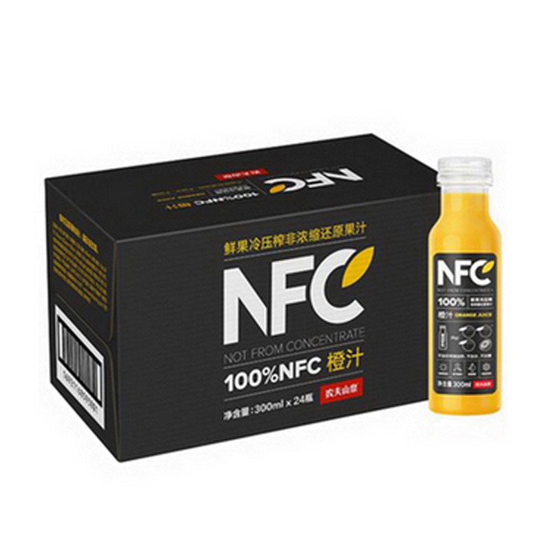 【中粮我买网】 农夫山泉 100%NFC橙汁（300ml*24）新老包装随机发货