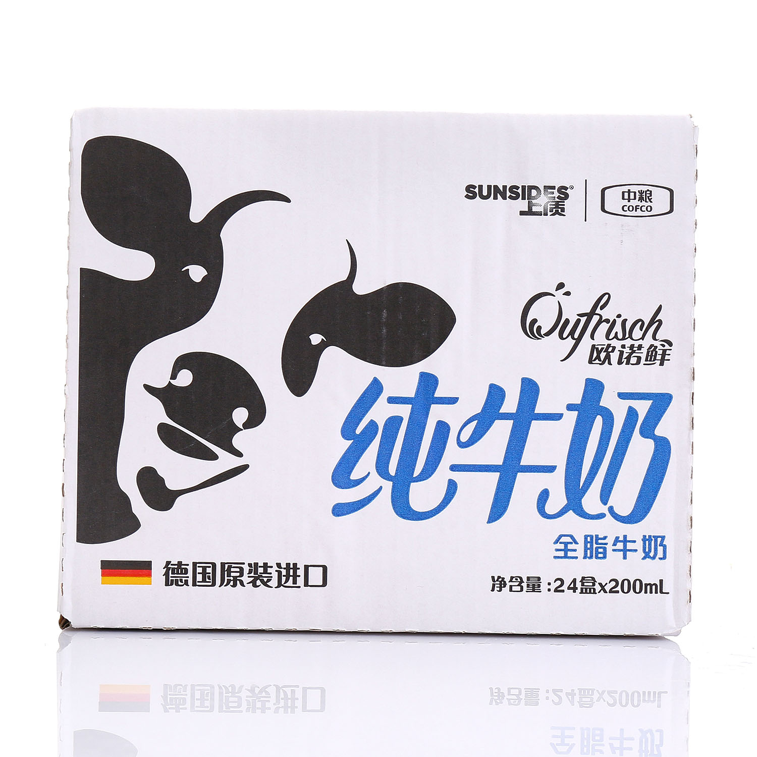 [中粮我买网]上质 Öufrisch欧诺鲜全脂牛奶200mL*24(德国原装进口)