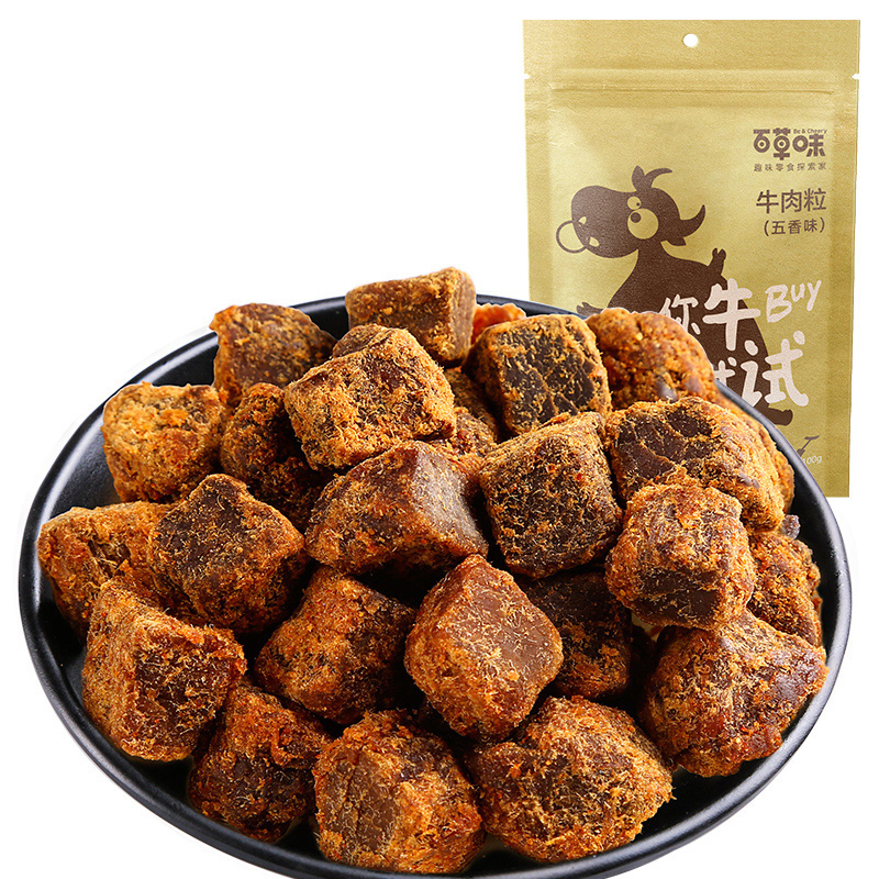 【中粮我买网】百草味牛肉粒（五香味）100g