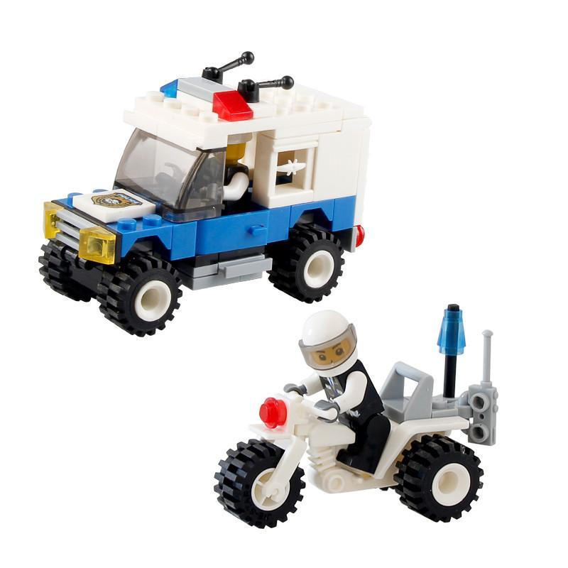 杰星 乐高式积木 警察系列积木套装 7款套装