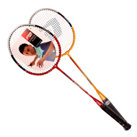 红双喜DHS羽毛球拍业余初级控球型1020情侣套装铝合金材质初级初级对拍男女对打训练家庭娱乐团建 已穿线 赠羽毛球