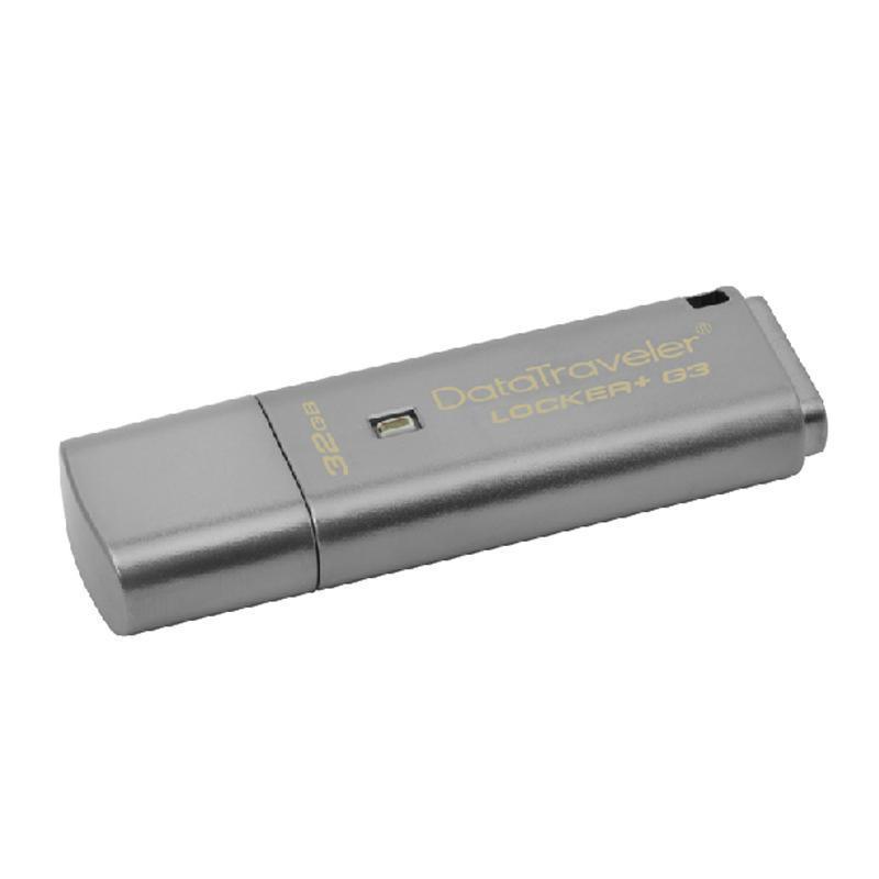 金士顿(Kingston)DTLPG3 32GB硬件加密金属U盘防水防震高速USB3.0优盘32G闪存盘商务办公用银色