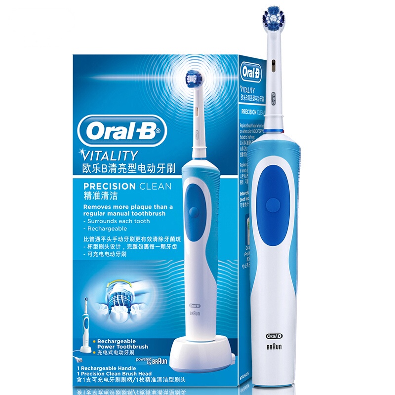 欧乐-B(Oral-B)D12清亮型电动牙刷成人自动牙刷充电式高效清洁