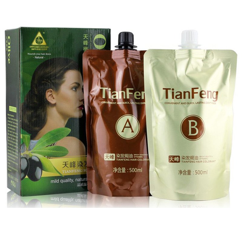 章华染发剂 天峰橄榄染发焗油500ml*2彩色焗油膏 染发剂 护发焗油膏 棕色
