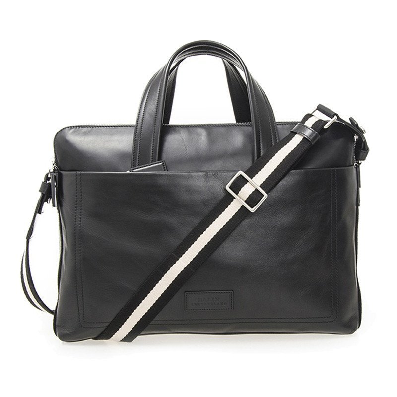 巴利（BALLY）男包 黑色时尚休闲 硬牛皮质拉链包男士手提斜挎包 中号 TELAG280系列