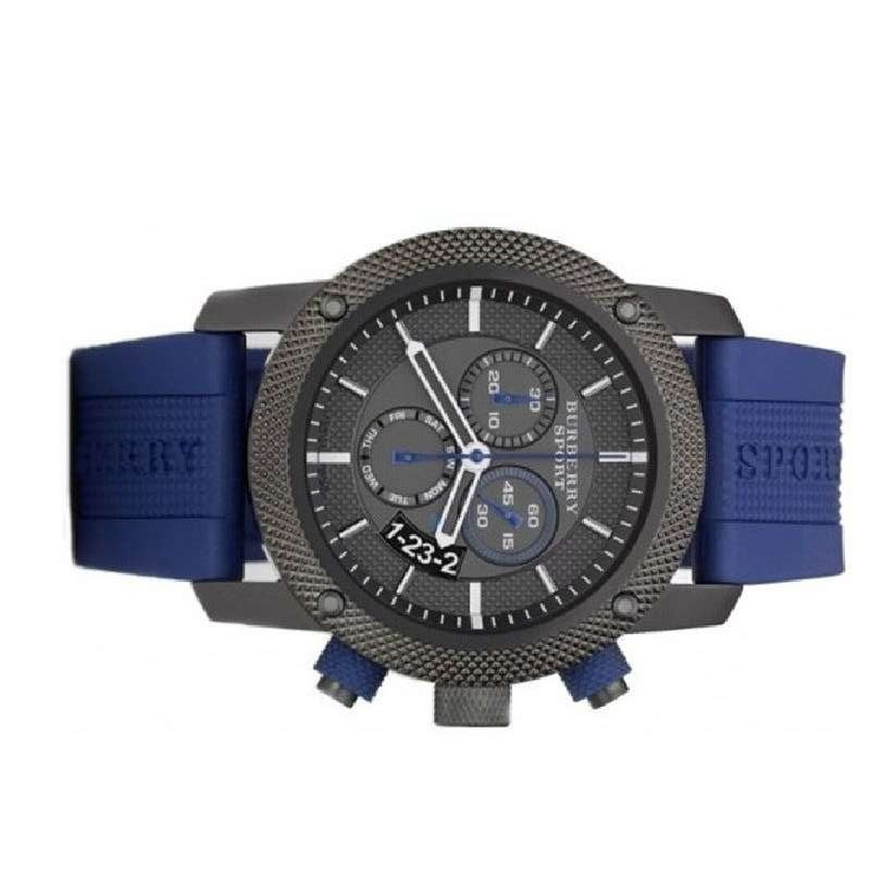 巴宝莉(BURBERRY)男表 三眼日历橡胶带 时尚商务石英男士手表 BU7714