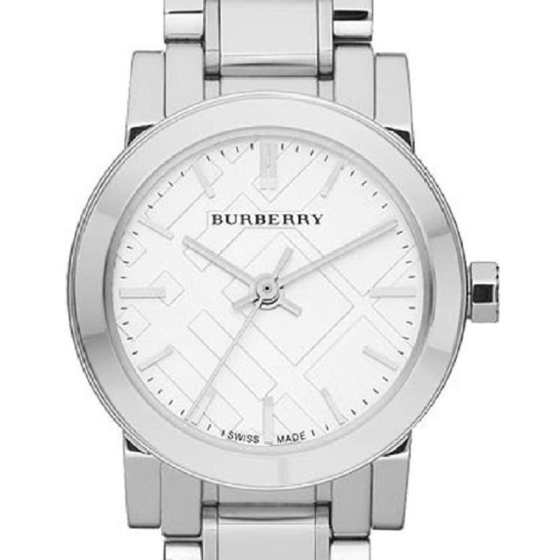 巴宝莉(BURBERRY) 银色不锈钢表带 表盘格纹 石英女士手表 BU9200