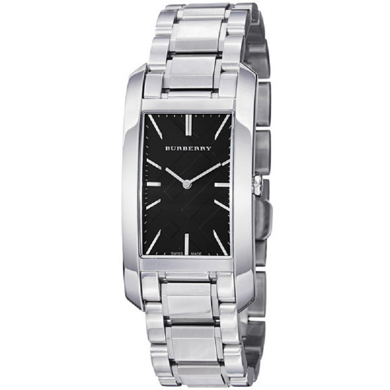 巴宝莉(BURBERRY)手表 银色不锈钢表带 经典格纹女士石英腕表BU9401