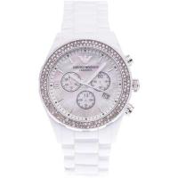 Armani 阿玛尼陶瓷镶钻三眼石英女表AR1456