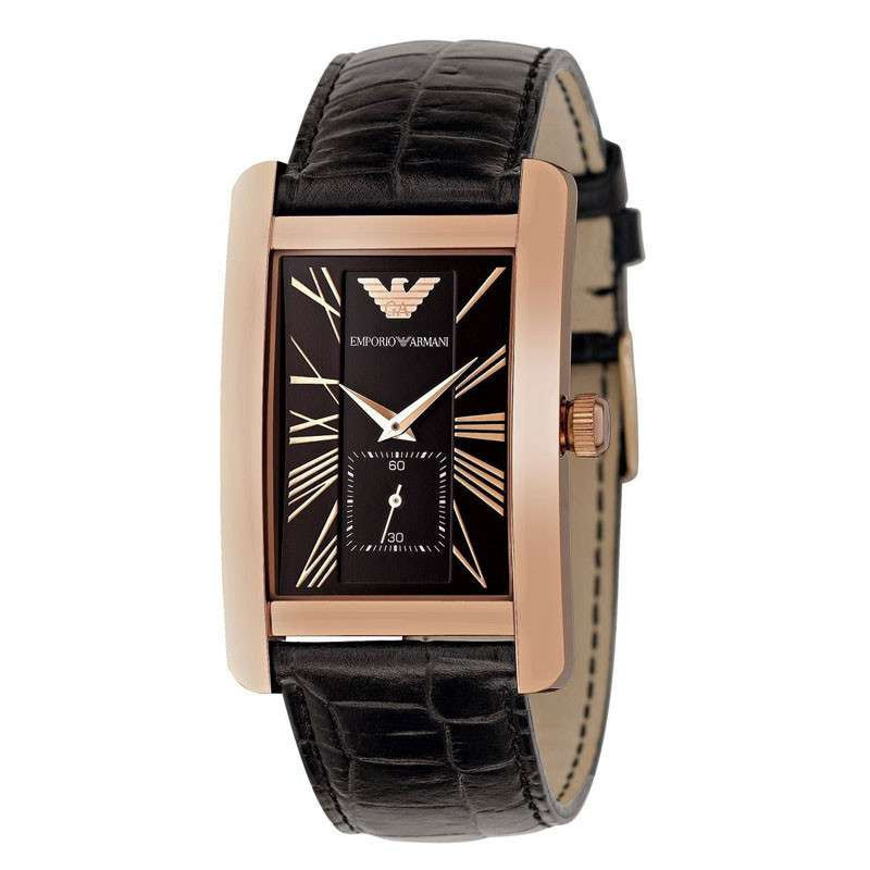 ARMANI 阿玛尼手表男表时尚罗马玫瑰金手表AR0168