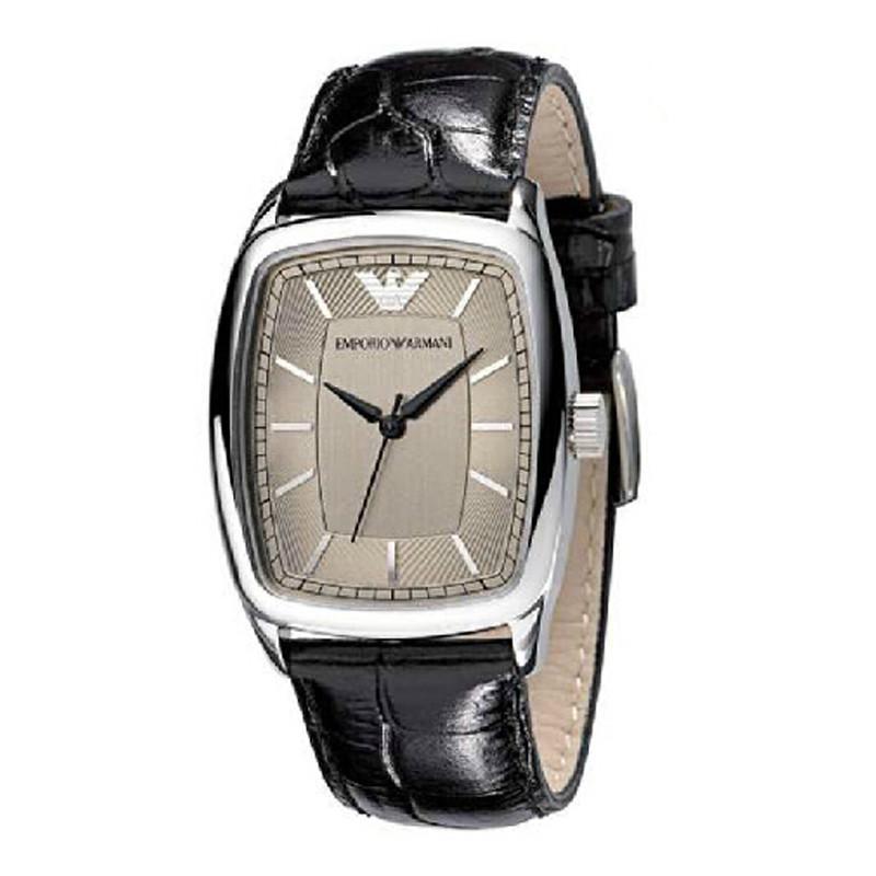 EMPORIO ARMANI阿玛尼时尚优雅酒桶型皮带石英女表休闲时尚女士手表腕表AR0410