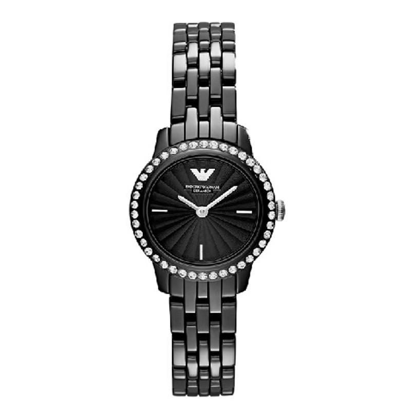EMPORIO ARMANI阿玛尼 陶瓷镶钻女表 休闲商务女士石英手表AR1480