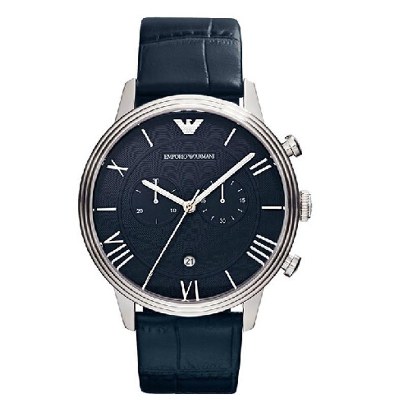EMPORIO ARMANI阿玛尼时尚流行多功能计时皮带石英男表 商务休闲男士手表腕表AR1652