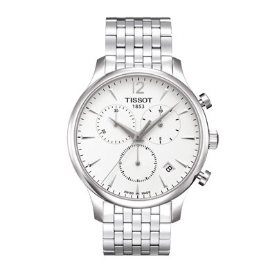 Tissot天梭手表俊雅系列时尚商务男士手表钢带白盘石英男表T063.617.11.037.00