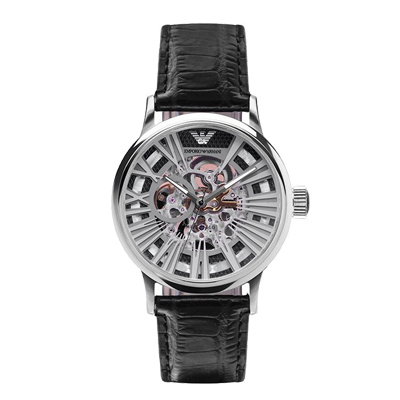 ARMANI阿玛尼机械男表镂空自动机械指针男士手表皮带透底休闲腕表AR4629