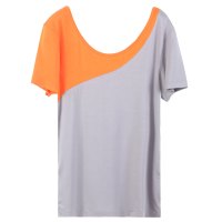 红妮夏季新品女士圆领拼接女装体恤T恤短袖家居服远动瑜伽服上衣