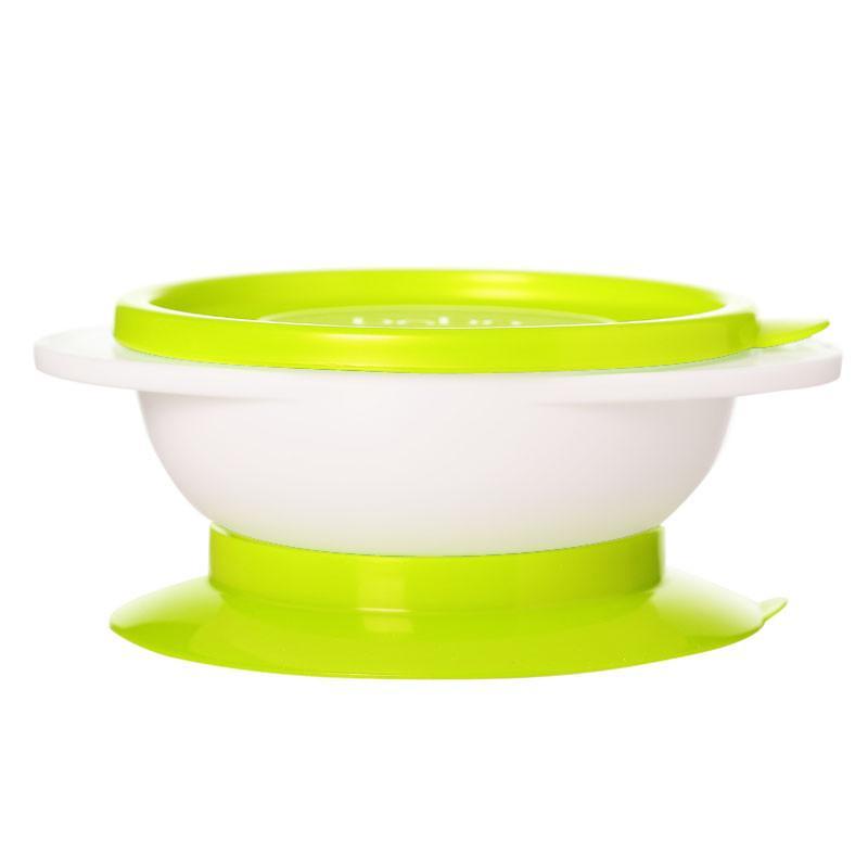 乐儿宝bobo BD306 防翻洒学食碗 宝宝婴幼儿吸盘训练碗 微波专用