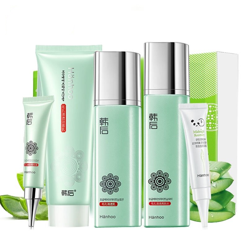 毛孔清透无忧特惠五件套 补水保湿收缩毛孔控油清爽面部护肤套装