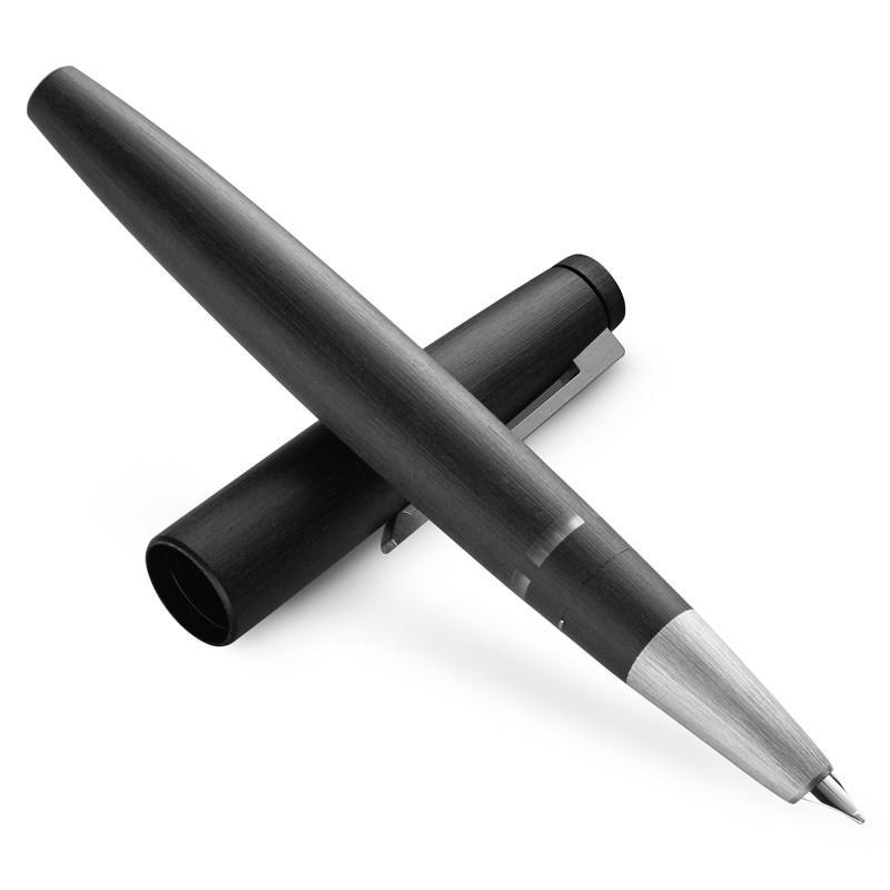 LAMY 凌美 2000系列活塞吸墨磨砂玻璃纤维笔杆14K金笔尖墨水笔 黑色0.5mm