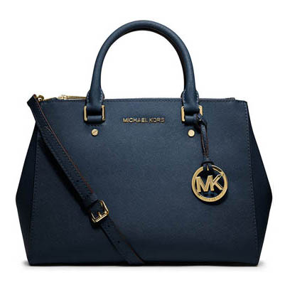 MK 迈克.科尔斯 Michael Kors 杀手包 笑脸包十字纹中号30S4GTVS6L 藏蓝色
