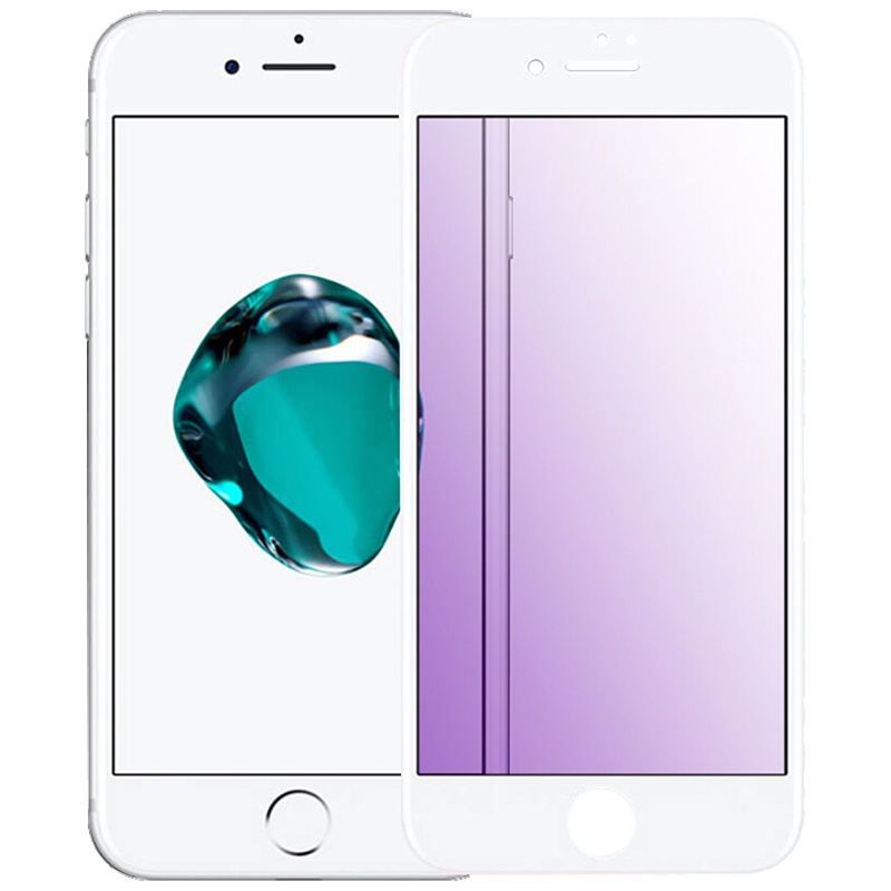 送手机壳]溪特 苹果iphone8plus手机膜自营抗蓝光钢化玻璃膜(5.5英寸)原装全屏钢化膜高清防刮花防近视贴膜白色