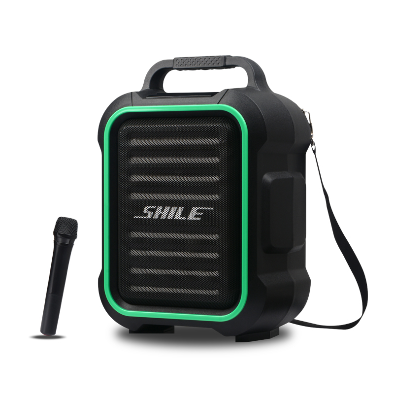 狮乐(SHILE) SL-2016户外防水便携式电瓶音箱无线麦克风 广场舞登山促销 6.5英寸锂电蓝牙USB音响