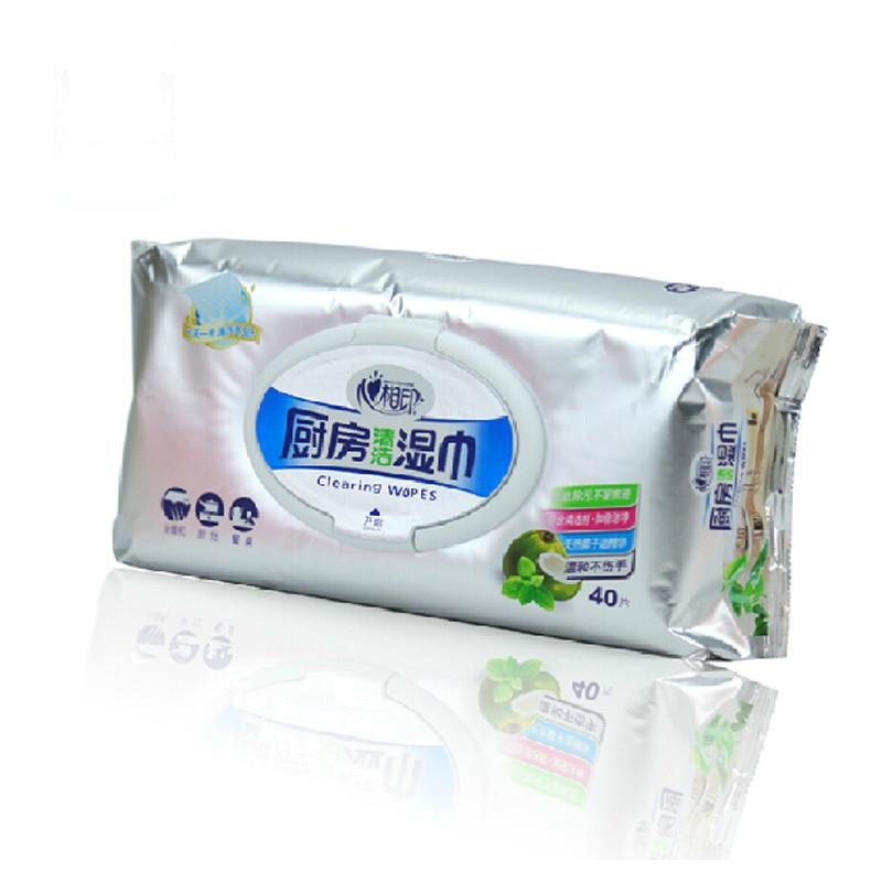 心相印厨房湿纸巾40片装JB040 厨房去油