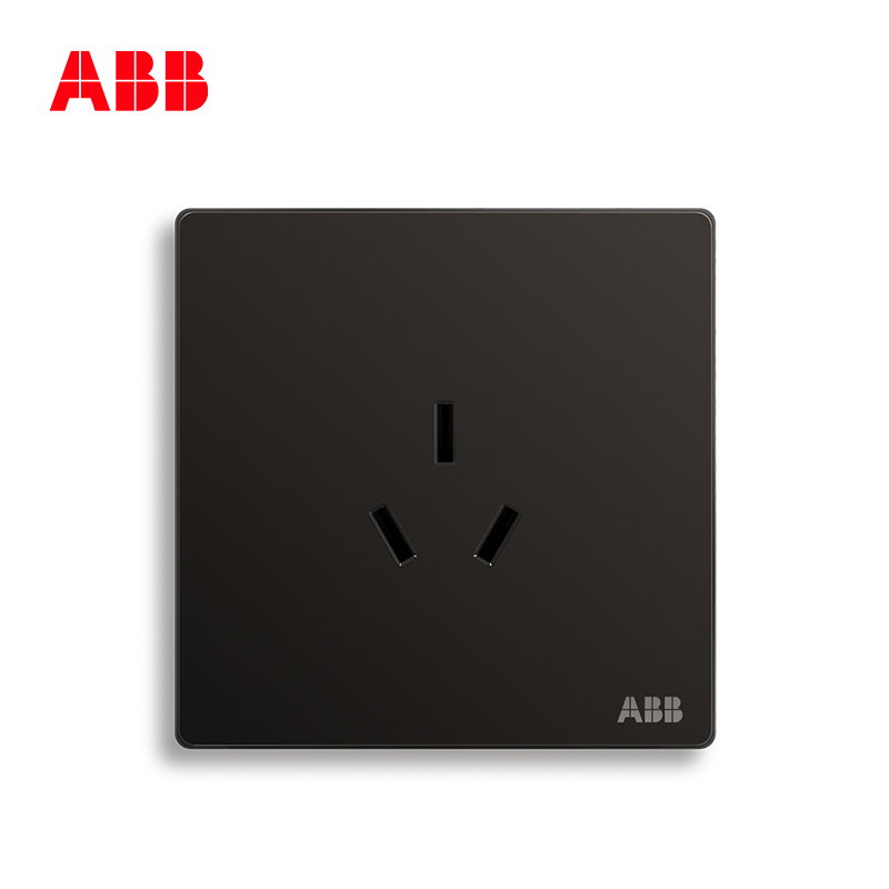ABB开关插座 轩致无框 星空黑色 一位16A三孔空调插座AF206-885