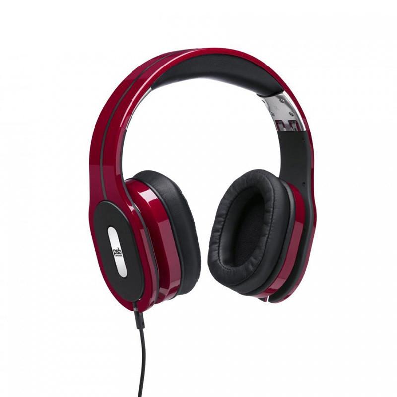 PSB M4U1高保真有线耳机 头戴式专业音乐耳罩式HIFI耳机线控带耳麦 苹果iphone6s 5s手机通用 红色