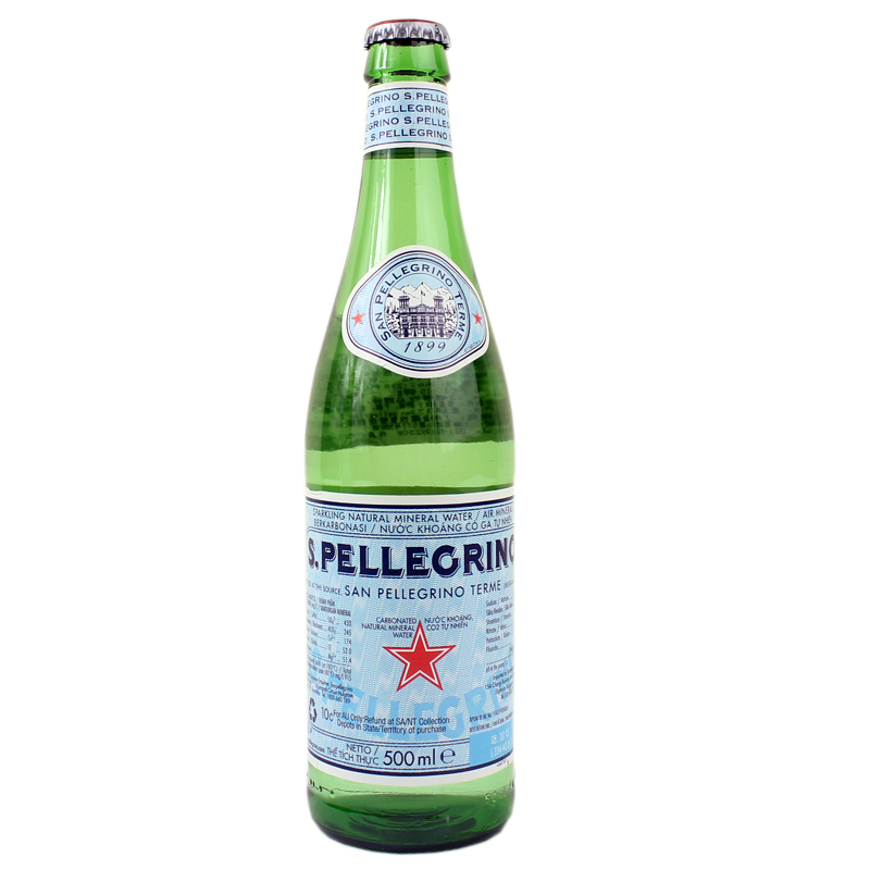 S.Pellecrino 圣培露 含气天然矿泉水 气泡水 500ml*24玻璃瓶 意大利进口