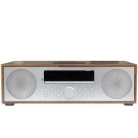 MS402WALCN 苹果音乐底座蓝牙音响CD播放机收音机USB播放器木质迷你组合音响 （流光棕）