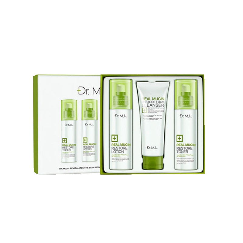 DR.MJ蜗牛萃取调理修复水乳+洗面奶护肤套装 滋润营养;修护;提拉紧致 深度补水 嫩白120ML 韩国直邮