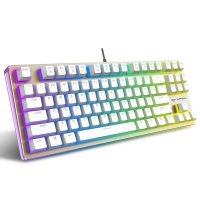 雷柏V500 RGB白色 青轴 全彩背光游戏机械键盘 电竞键盘 游戏键盘