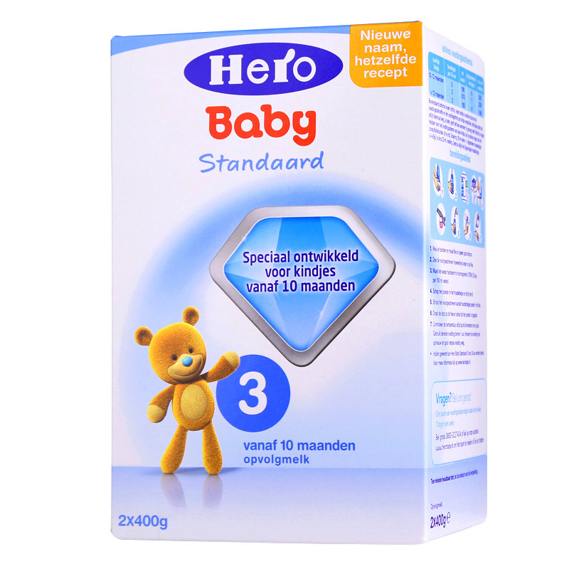 原装进口荷兰原装进口天赋力hero baby纸盒美素3段婴幼儿配方奶粉适合10-12个月宝宝800g/每盒