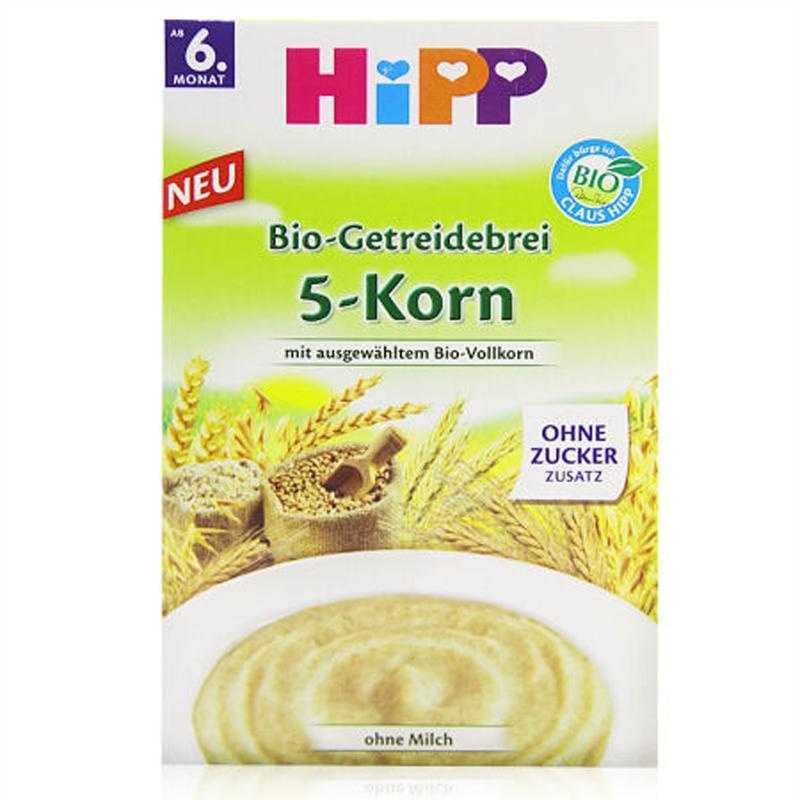原装进口德国喜宝Hipp五谷有机5种谷物婴儿盒装米粉米糊6个月以上宝宝辅食 200克