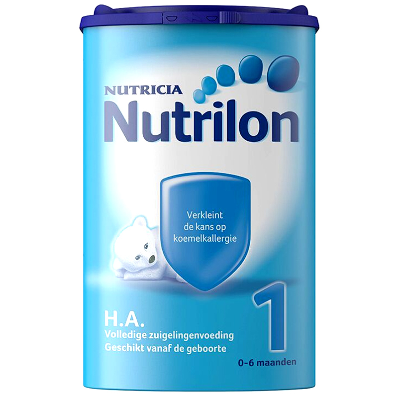 荷兰Nutrilon 诺优能牛栏原装进口HA1段适度轻度部分半水解特殊配方婴幼儿奶粉治过敏腹泻750g 适合0-6个月