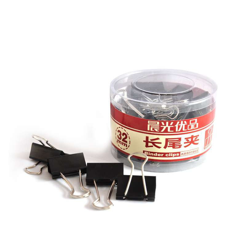 晨光 32MM优品筒装黑色长尾夹 ABS91665 盒装