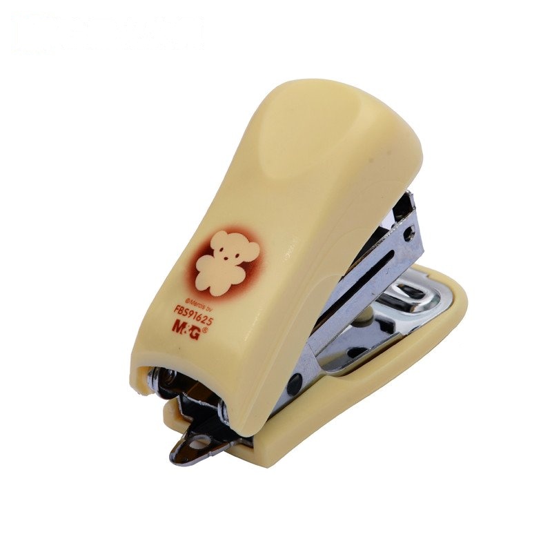 晨光文具 订书机 FBS91625 卡通套装订书机 商务办公用品 订书器 米黄色